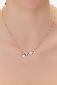 GOLD Baby Pendant Chain Necklace, image 1