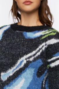 BLACK/MULTI Fuzzy Marble Print Sweater, image 5