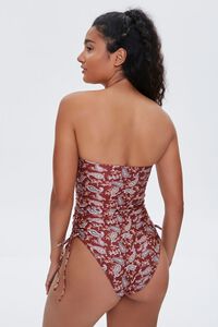 RUST/MULTI Paisley Strapless One-Piece Swimsuit, image 3