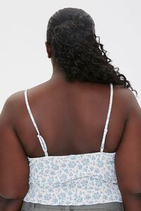 IVORY/BLUE Floral Print Cropped Cami, image 3