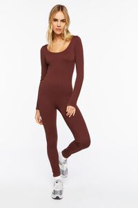 BROWN Seamless Ribbed Jumpsuit, image 4