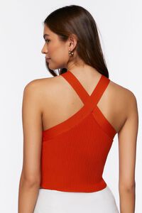 POMPEIAN RED  Sweater-Knit Halter Crop Top, image 4
