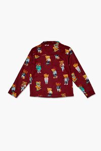 Kids Teddy Bear Print PJ Shirt (Girls + Boys), image 2