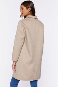 OATMEAL Brushed Longline Button-Front Coat, image 3