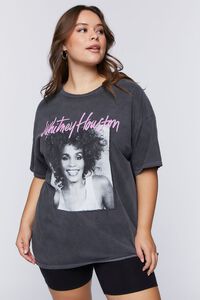 CHARCOAL/MULTI Plus Size Whitney Houston Graphic Tee, image 6