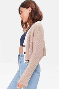 BROWN/TAUPE Colorblock Cardigan Sweater, image 2