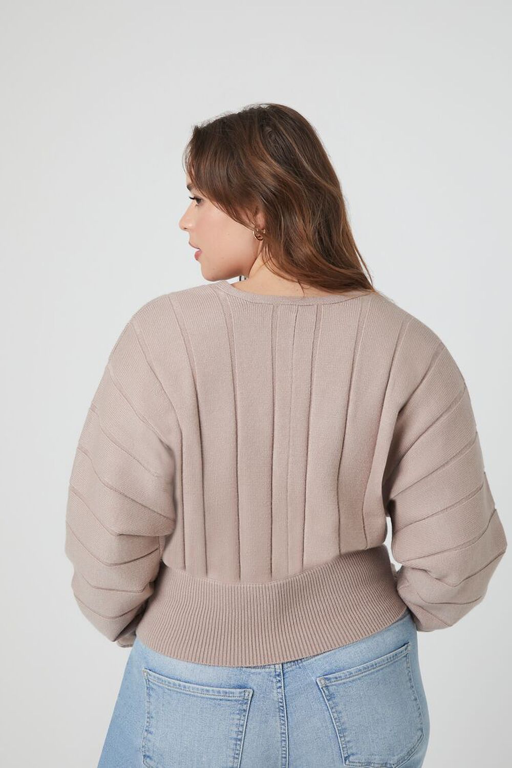 GOAT Plus Size Plunging Dolman-Sleeve Sweater, image 3
