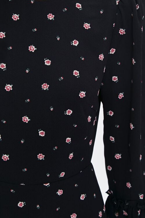BLACK/MULTI Floral Print Mini Dress, image 5