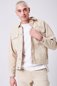 TAUPE Pocket Button-Front Jacket, image 1