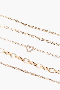GOLD Heart Charm Bracelet Set, image 1