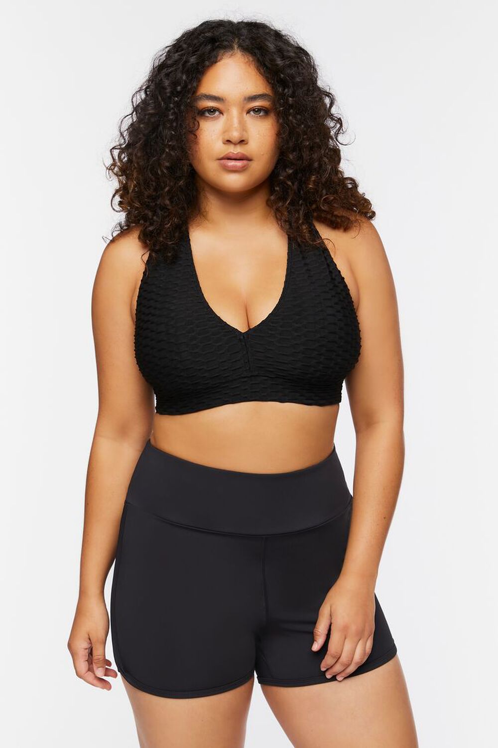 Plus Size Active Ruched Shorts, image 1