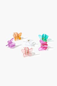 PINK/MULTI Butterfly Mini Claw Hair Clip Set, image 2