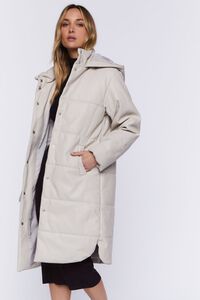 BEIGE Longline Puffer Coat, image 4