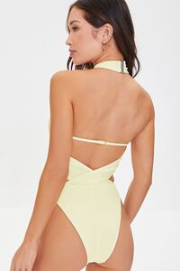 IVORY Cutout Halter One-Piece Swimsuit, image 3
