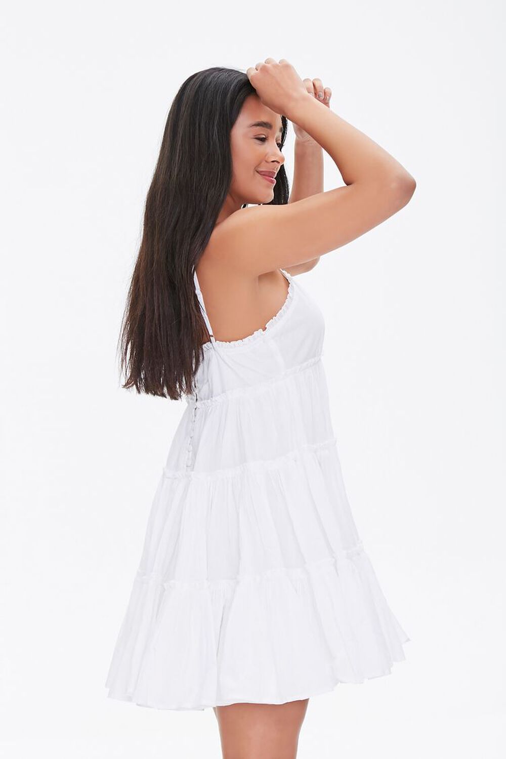 WHITE Tiered Fit & Flare Mini Dress, image 2