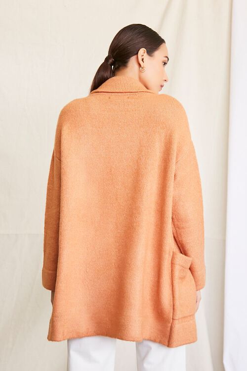 RUST Notched Open-Front Cardigan Sweater, image 3
