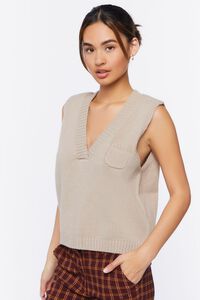 KHAKI Pocket Sweater Vest, image 1