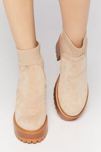 BEIGE Faux Suede Chelsea Ankle Boots, image 4