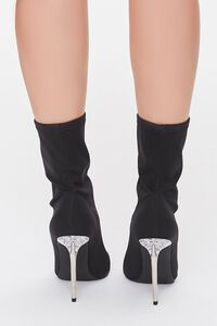 BLACK Lucite Stiletto Sock Booties, image 3