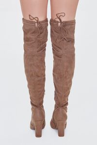 TAUPE Faux Suede Thigh-High Boots, image 3