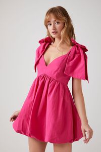 HIBISCUS Plunging Bow Babydoll Dress, image 2