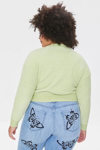 GREEN Plus Size Boucle Knit Sweater, image 3