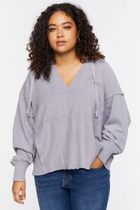 PEWTER Plus Size French Terry Hoodie, image 1