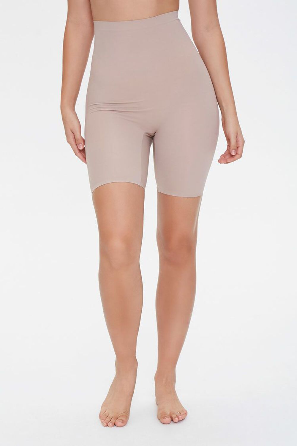 TAUPE Seamless High-Rise Shorts, image 2