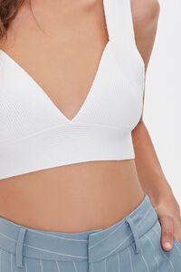 WHITE Sweater-Knit Crop Top, image 5