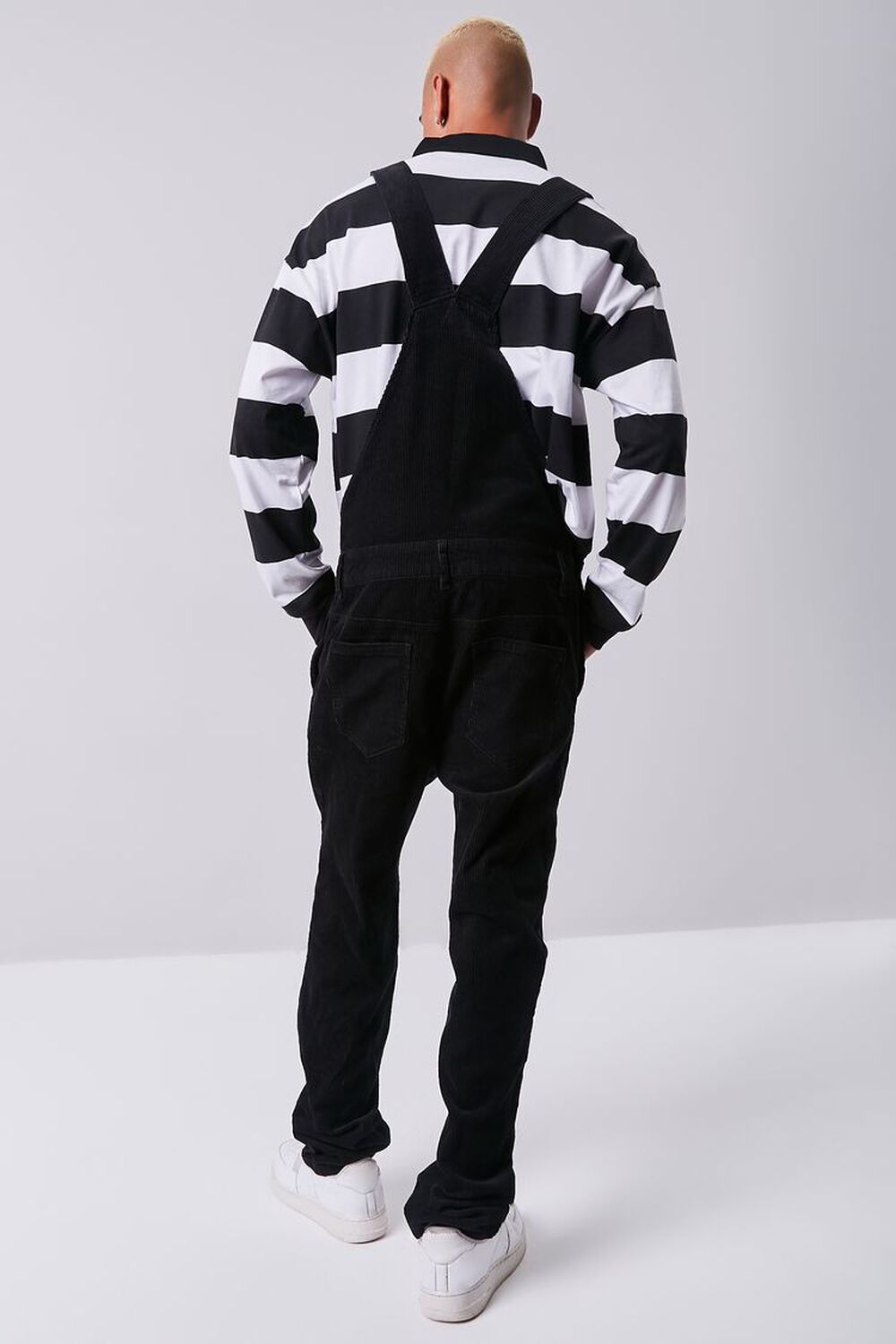 BLACK Corduroy Buttoned Overalls, image 3