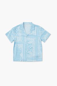 BLUE/WHITE Kids Paisley Print Shirt (Girls + Boys), image 1