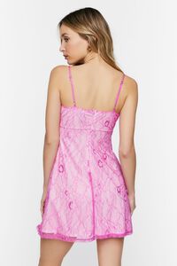 PINK Lace Cami Mini Dress, image 3