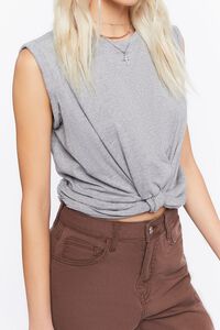 HEATHER GREY Knotted Muscle Tee, image 5
