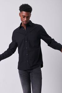 BLACK Long Sleeve Pocket Shirt, image 1