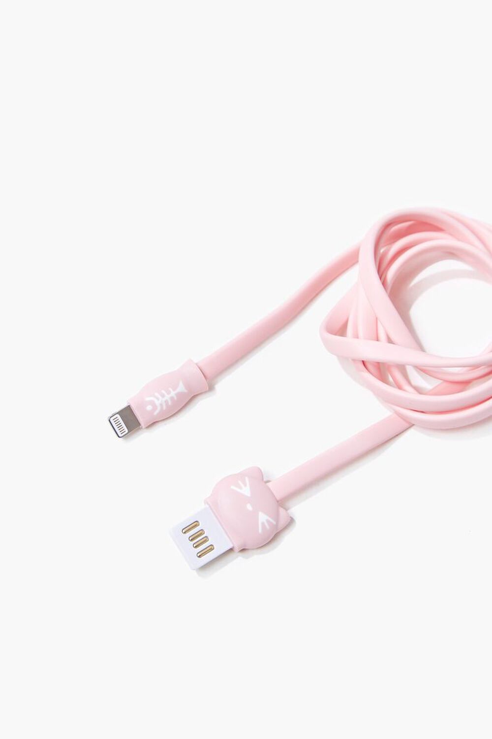 PINK Cat Graphic USB Cable for iPhone, image 1