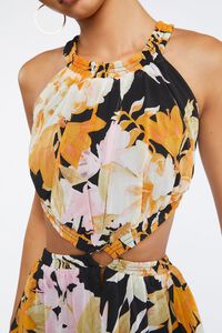 BLACK/MULTI Floral Print O-Ring Maxi Dress, image 5