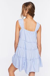 LIGHT BLUE Tiered Ruffle-Trim Mini Dress, image 3