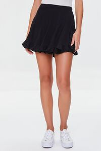 BLACK Godet Mini Skirt, image 2