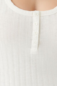 VANILLA Rib-Knit Buttoned Baby Tee, image 5