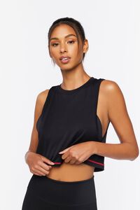 BLACK/MULTI Active Cropped Muscle Tee, image 1