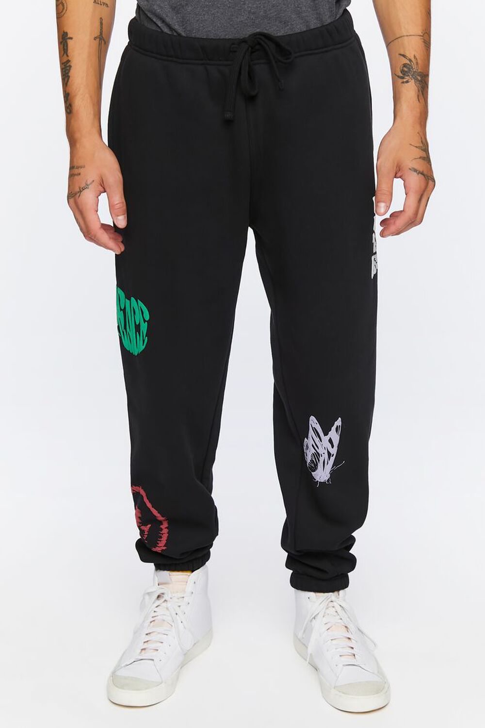 BLACK/MULTI Hope For The Best Graphic Joggers, image 2