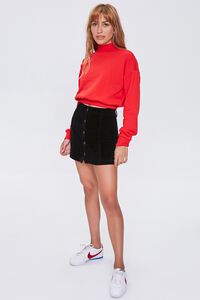 BLACK Corduroy Button-Up Mini Skirt, image 5
