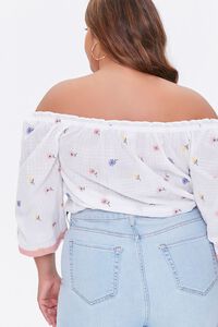 WHITE/MULTI Plus Size Off-the-Shoulder Top, image 3