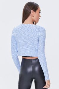 BLUE/WHITE Marled Cardigan Sweater, image 3
