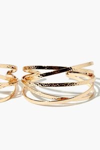GOLD Hammered Spiral Bangle Bracelet Set, image 4