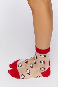 RED/MULTI Hello Kitty & Friends Mesh Crew Socks, image 2