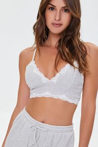 HEATHER GREY Ribbed Scalloped Lace Bralette, image 2