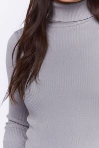 GREY Ribbed Turtleneck Sweater-Knit Top, image 5