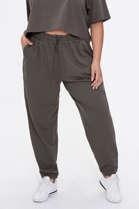 DARK GREY Plus Size French Terry Tee & Joggers Set, image 5