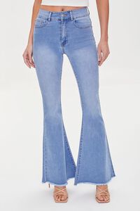 MEDIUM DENIM Frayed Flare Jeans, image 2
